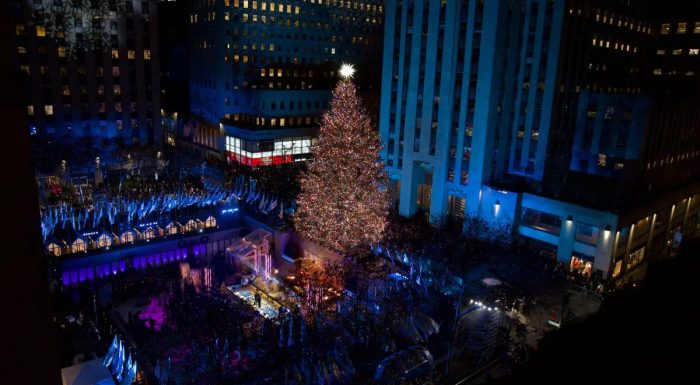 rockefeller center weihnachtsbaum beleuchtet