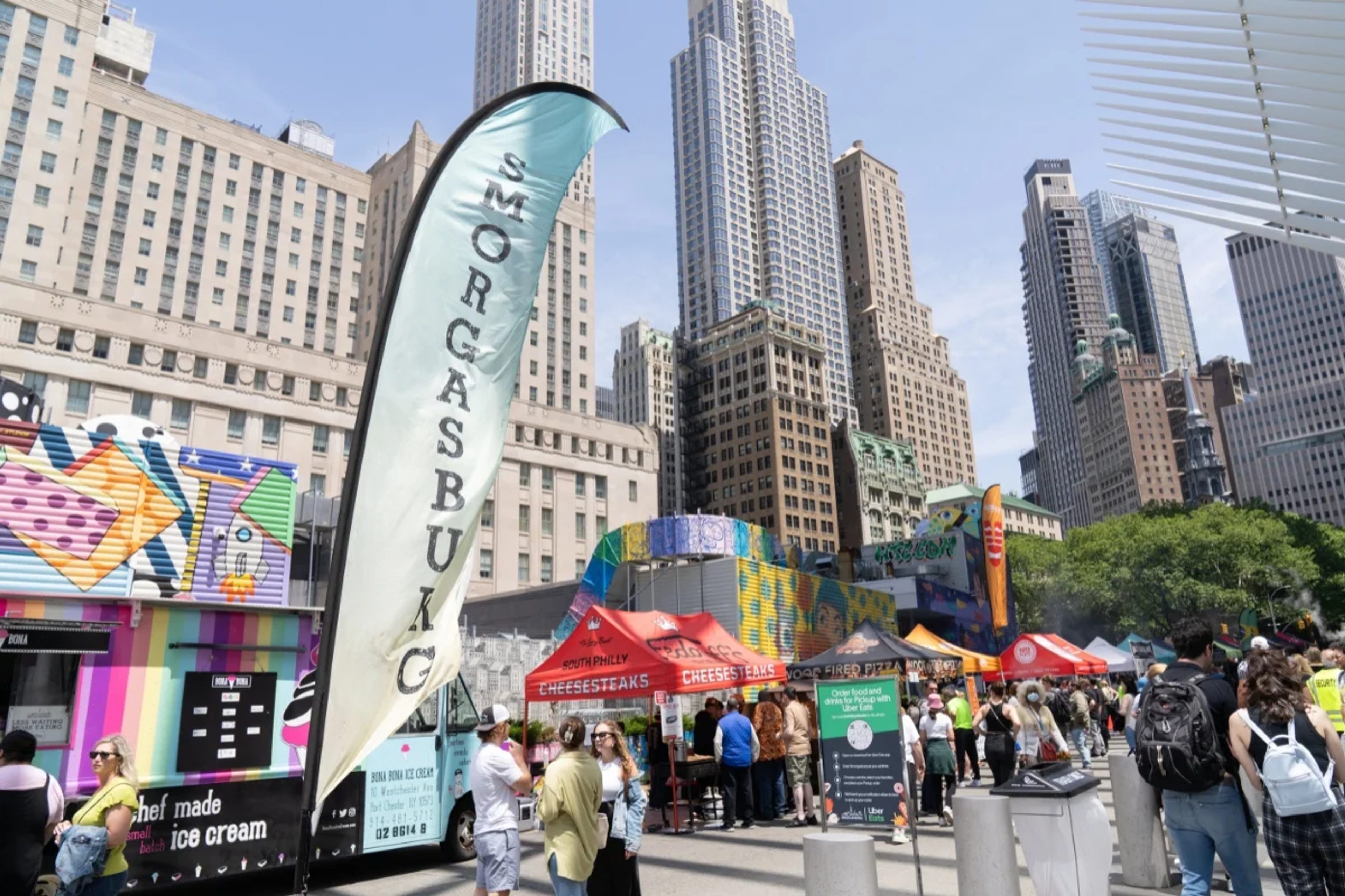 Smorgasburg food booths at the World Trade Center location
