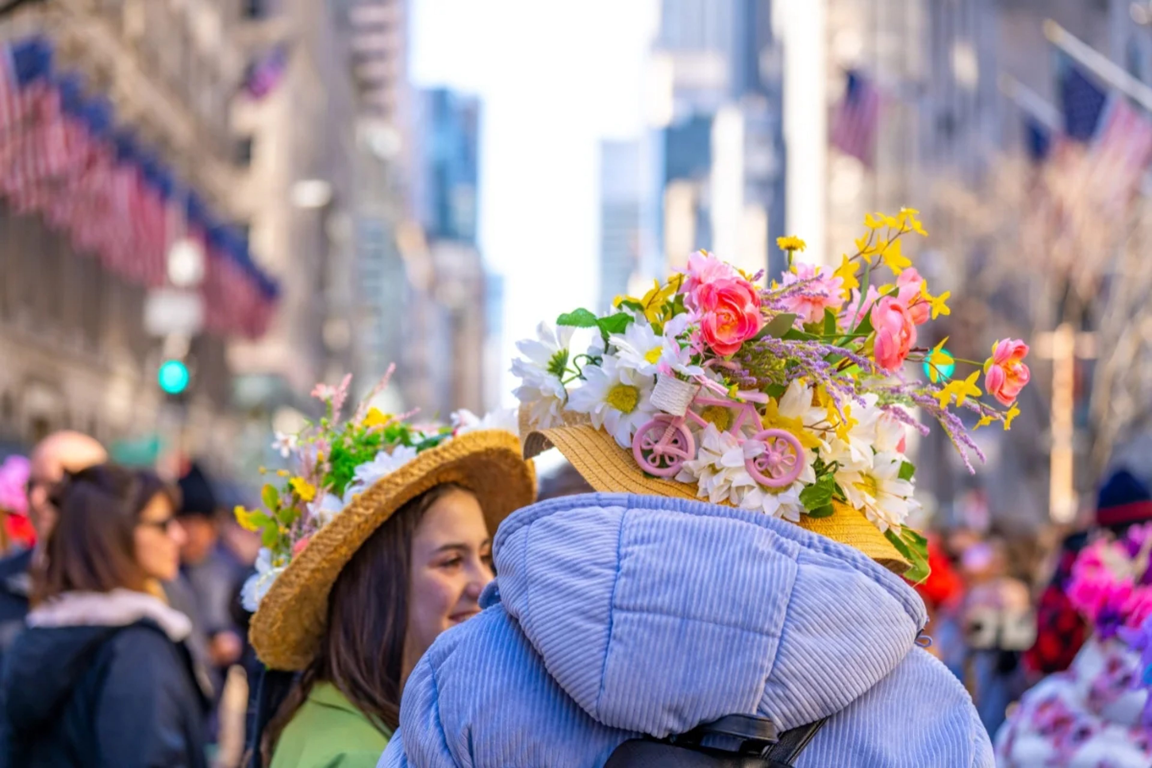 Colorful bonnets at the Easter Parade on Fifth Avenue