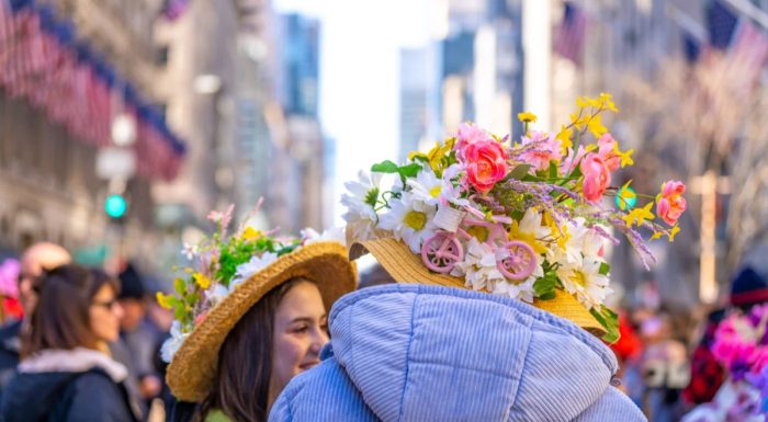 Colorful bonnets at the Easter Parade on Fifth Avenue