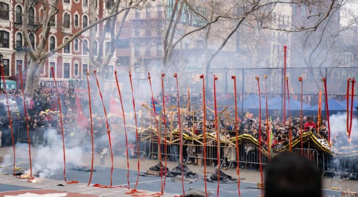 Firecracker Ceremony in Chinatown New York