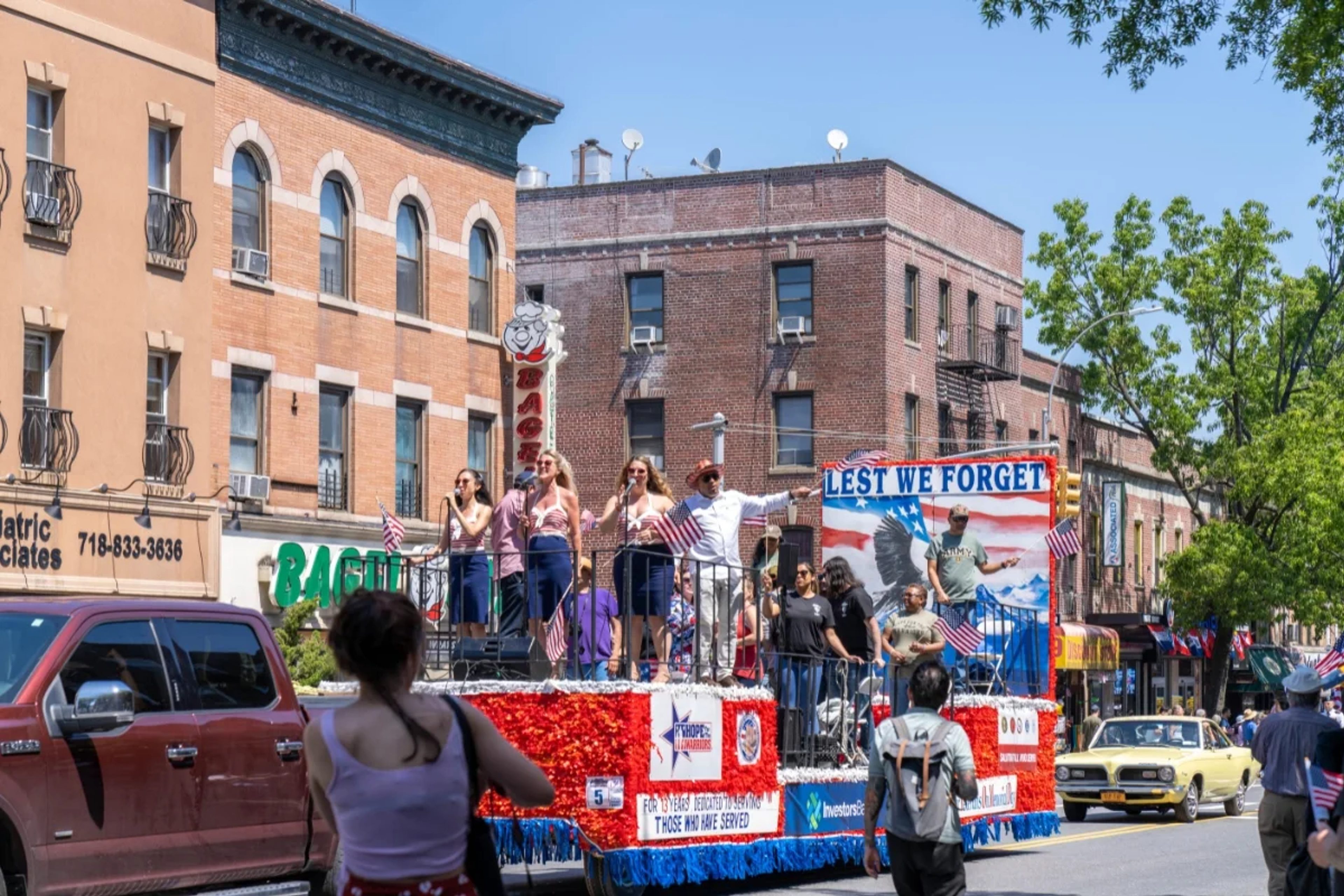 Parade wagons of the Memorial Day Parade in Brooklyn