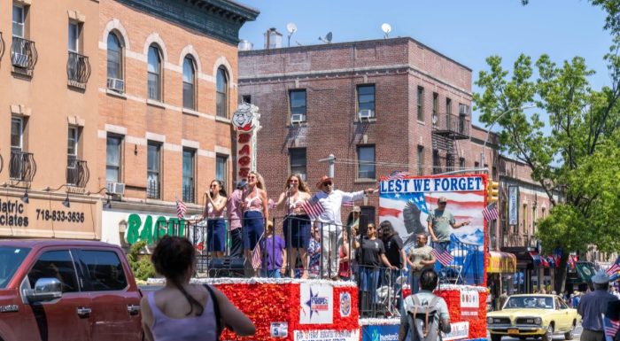 Parade wagons of the Memorial Day Parade in Brooklyn