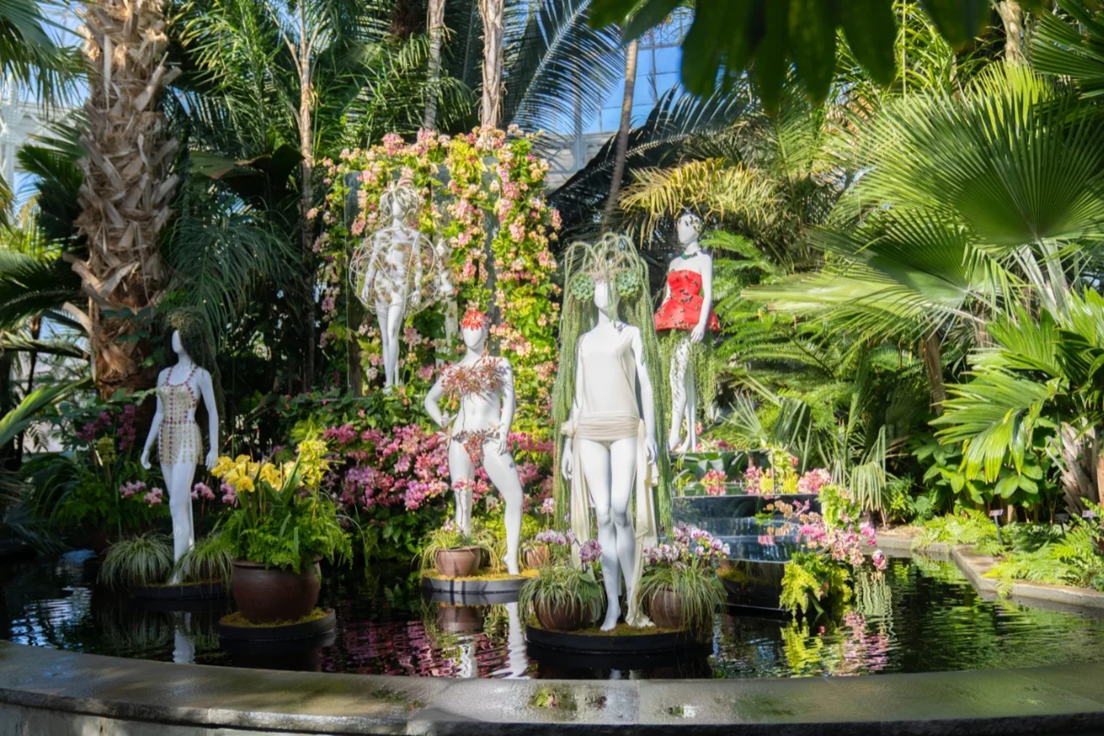 Orchid art installation in the New York Botanical Garden