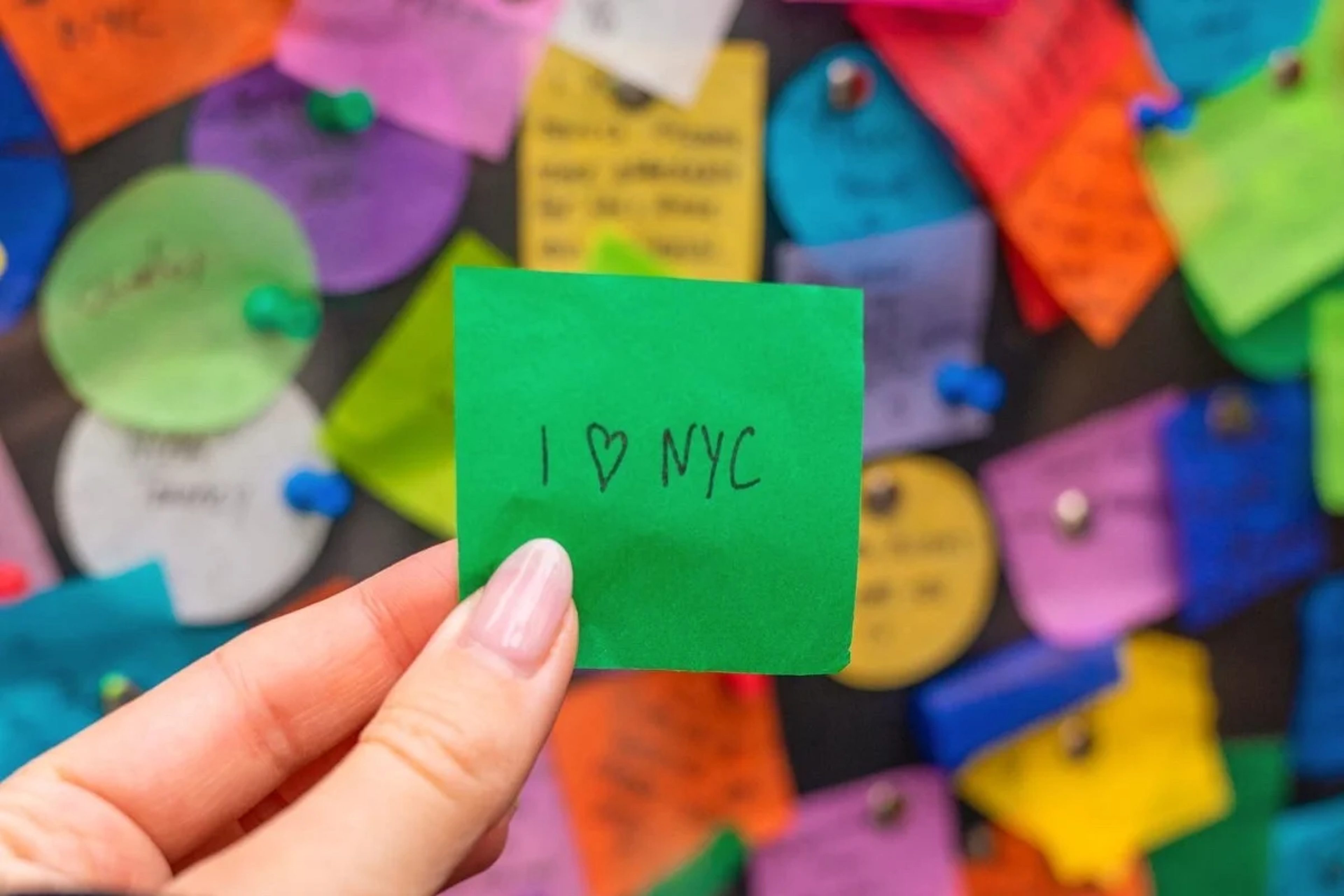 Wish on a piece of confetti for the New Year's Eve celebration in New York