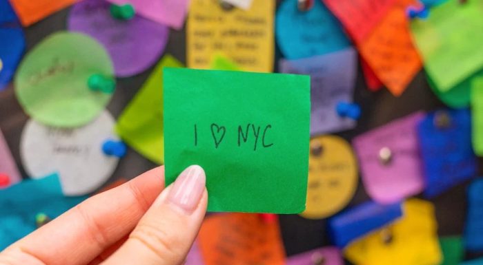 Wish on a piece of confetti for the New Year's Eve celebration in New York