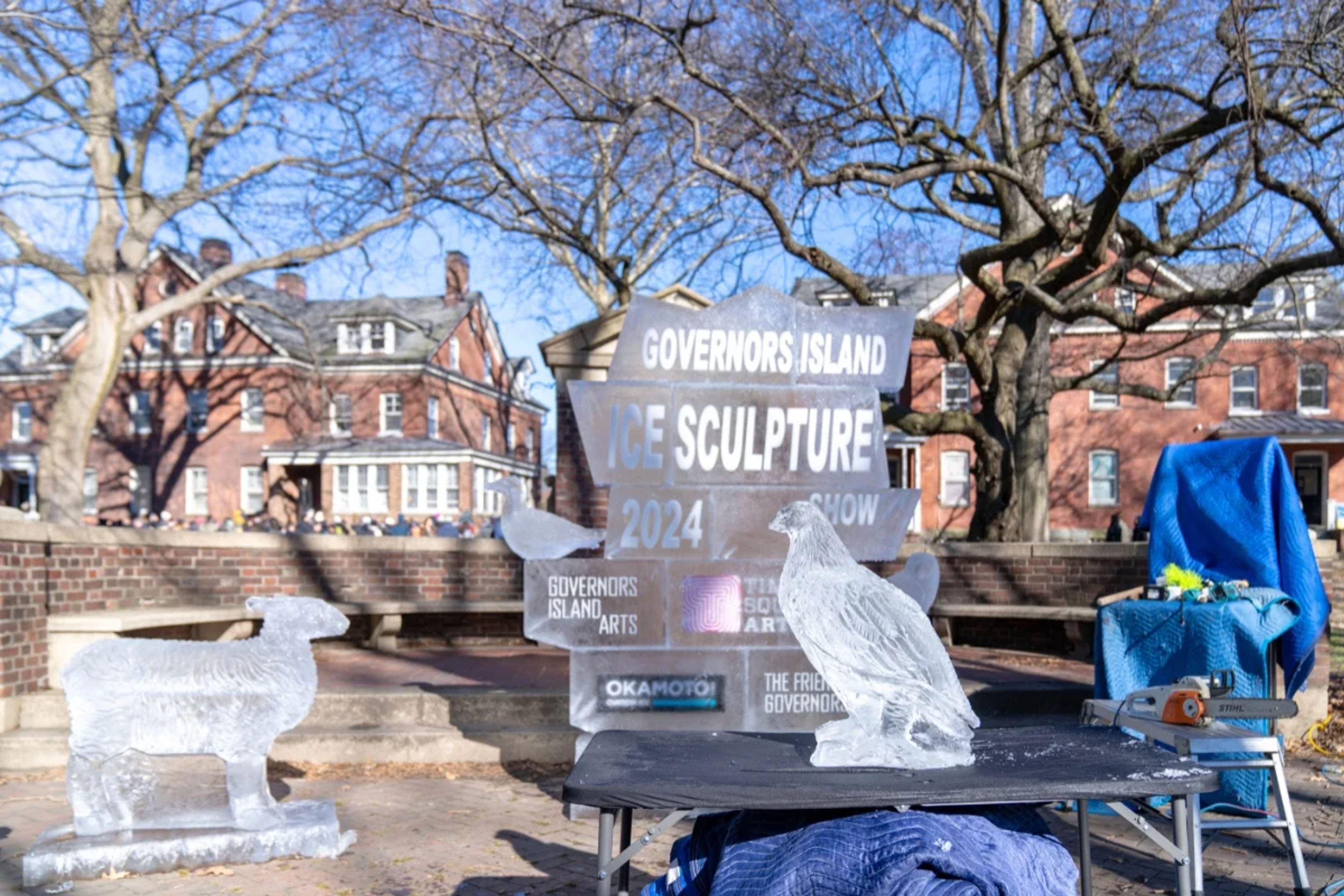 Ice sculpture on Governors Island