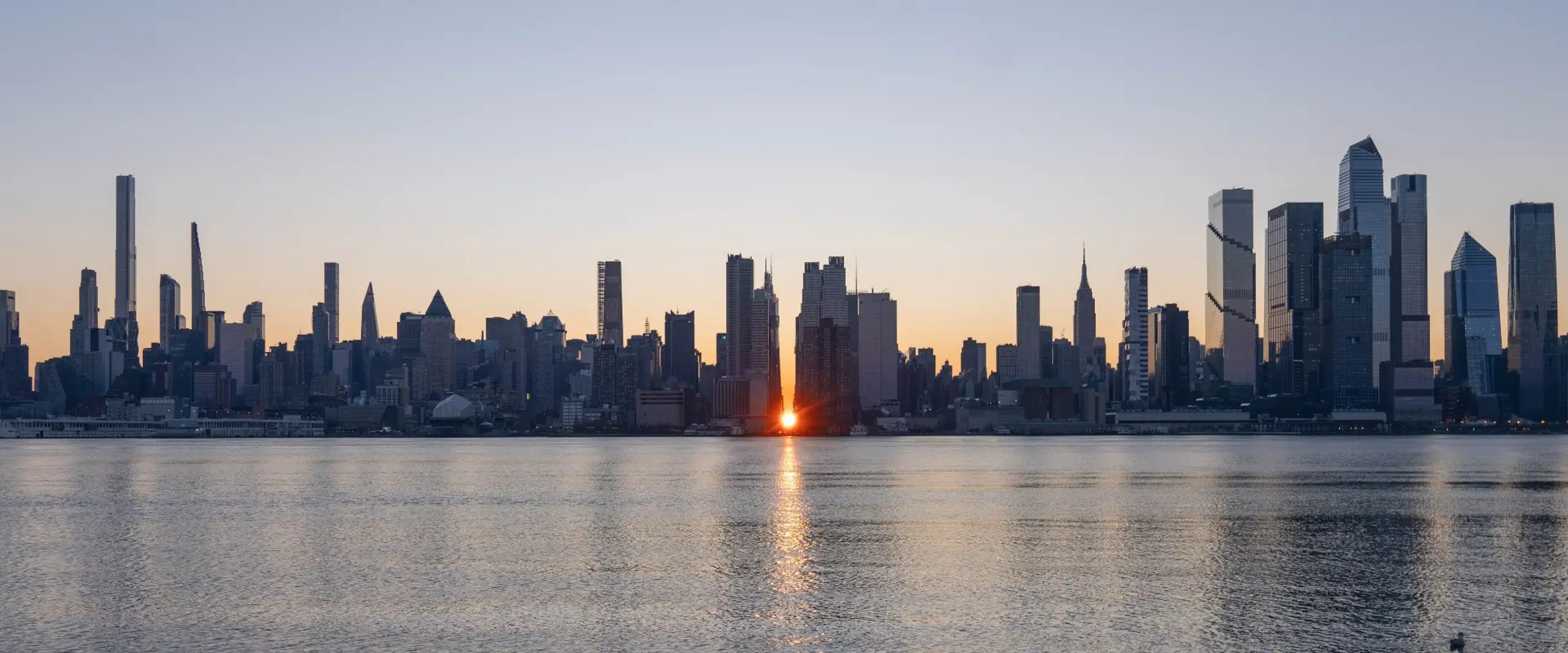 NYC Skyline during Winter Manhattanhenge sunrise