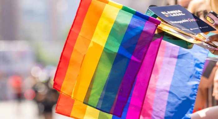 Pride flags at the Pride Parade in New York