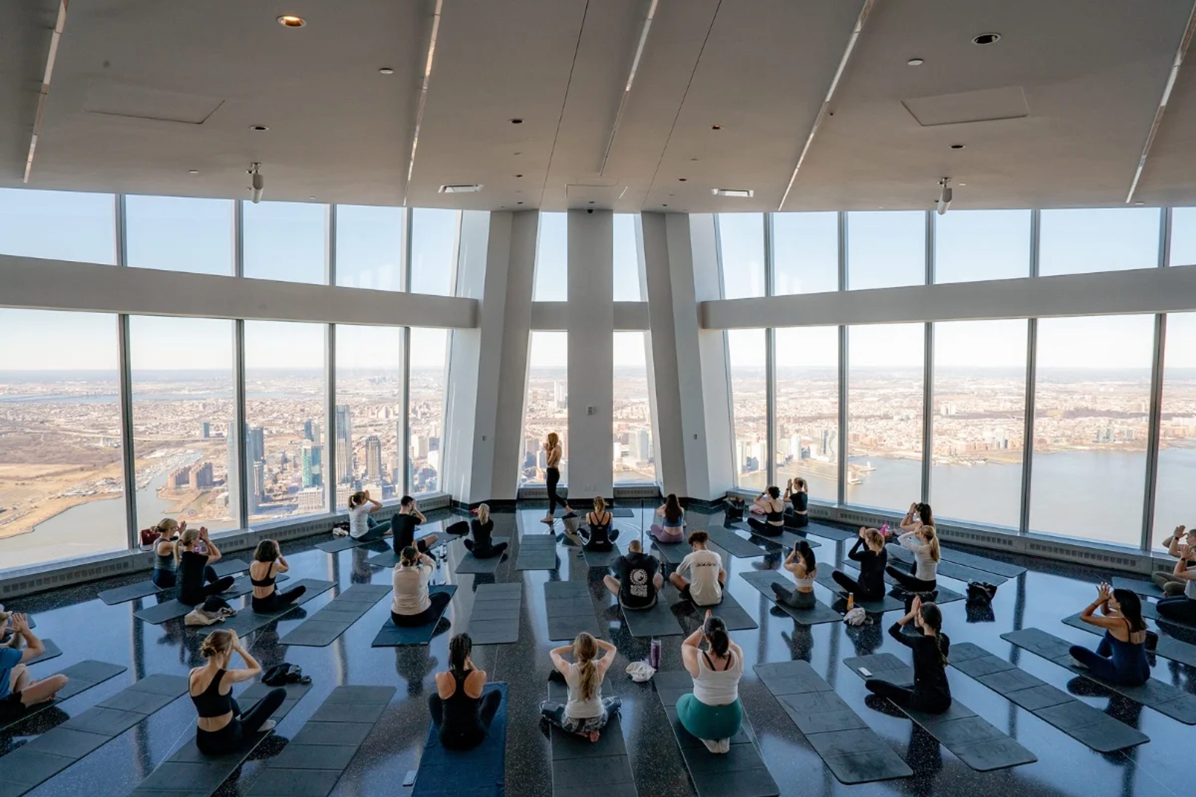 Yoga class at One World Observatory
