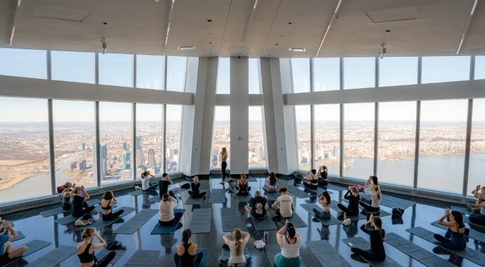 Yoga class at One World Observatory
