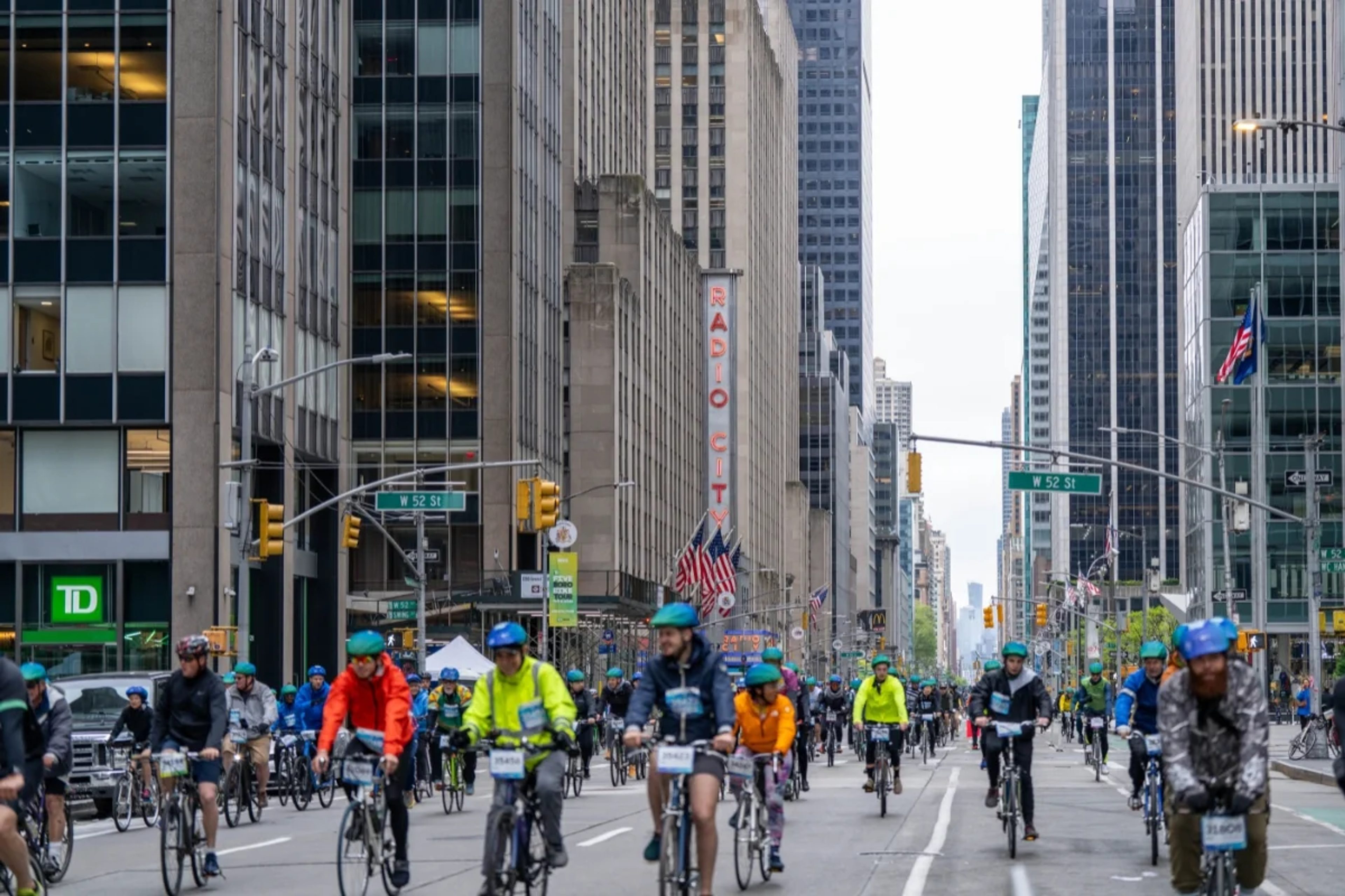 Bicycle riders on 6th Avenue