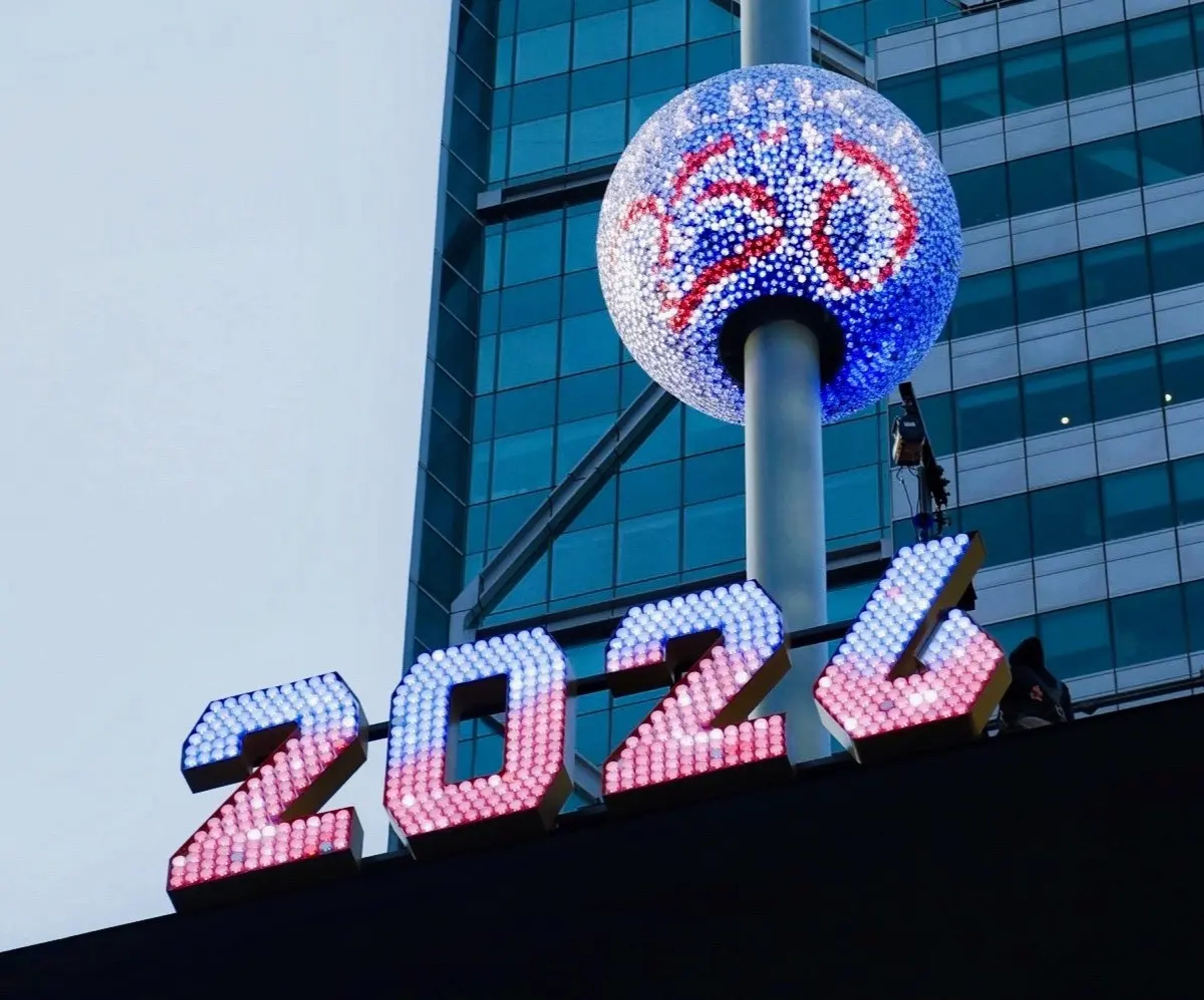 Red White and Blue America 250 New Year's Eve ball on One Times Square