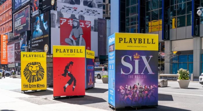 Oversized Broadway Playbills in Times Square