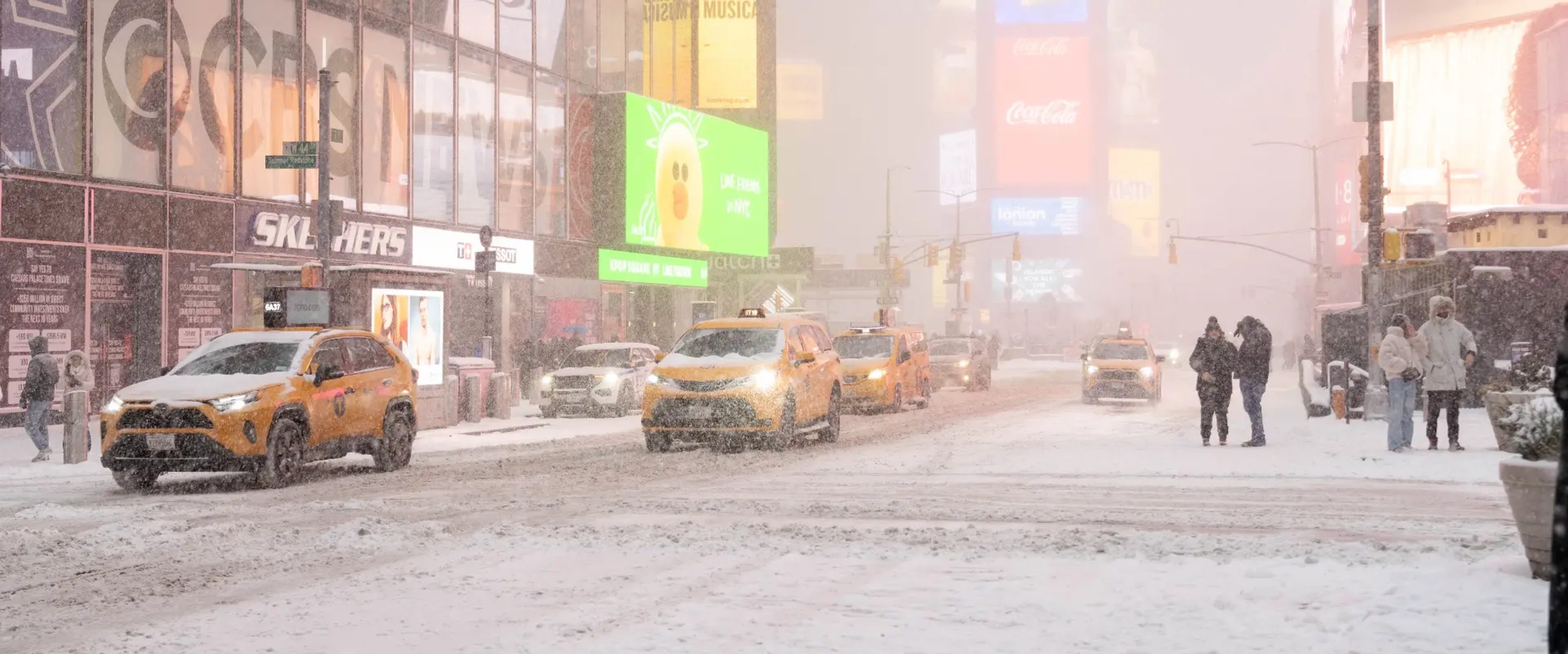 Snow storm in Times Square