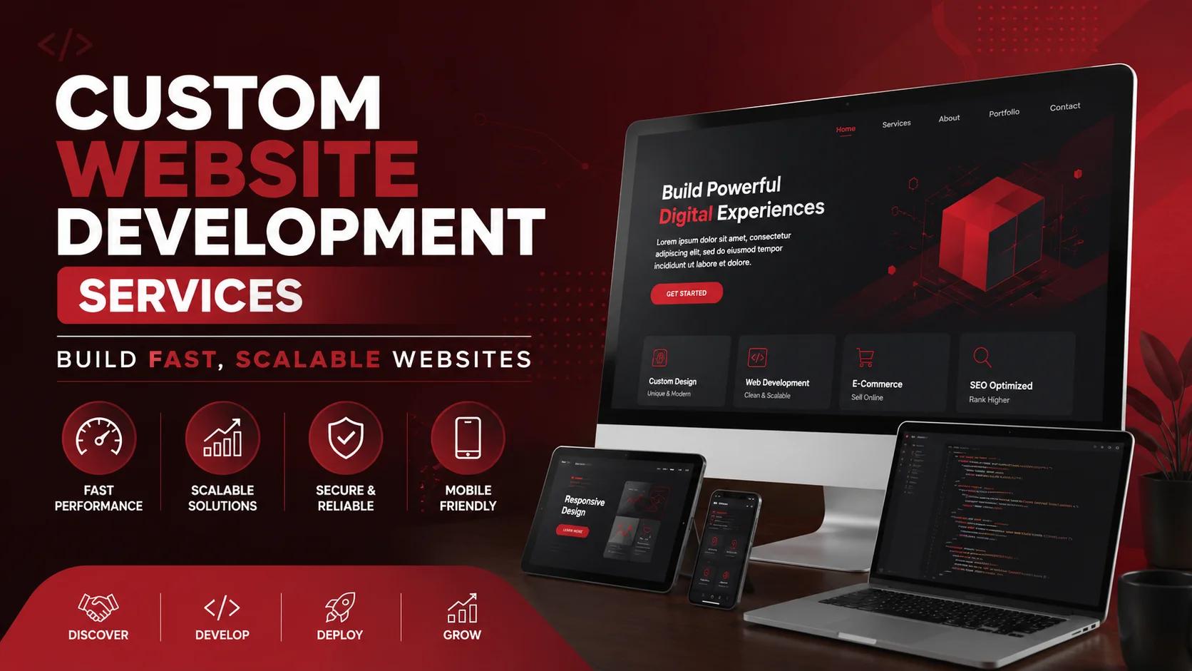 Custom Website Development Services – Fast, Scalable, Responsive Web Design Solutions for Modern Businesses