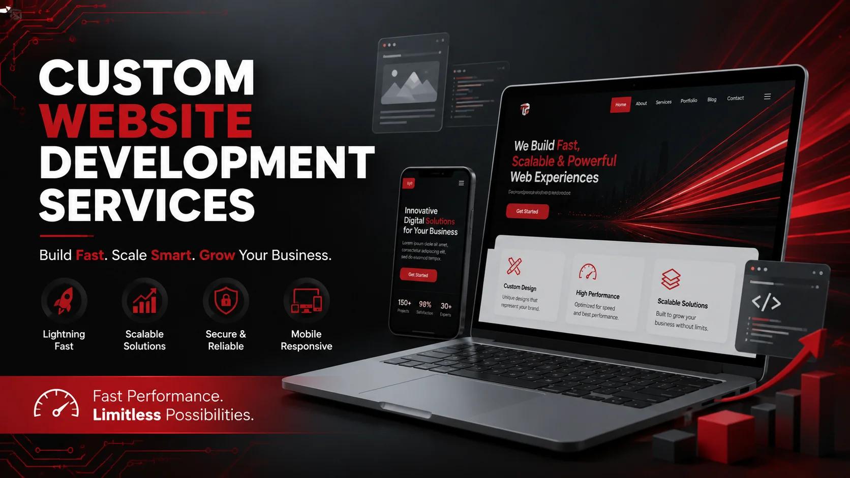 Custom Website Development Services – Fast, Scalable, Responsive Web Design Solutions for Modern Businesses