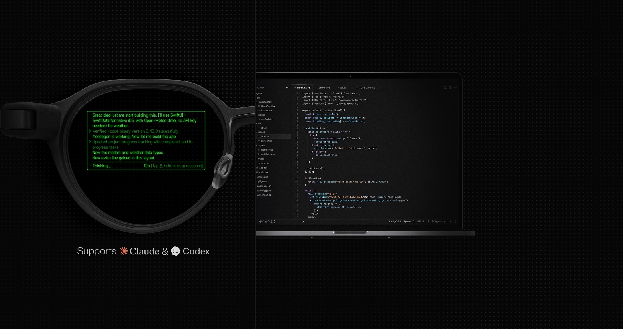 Coding Glasses for AI Agents | Even G2 Terminal Mode