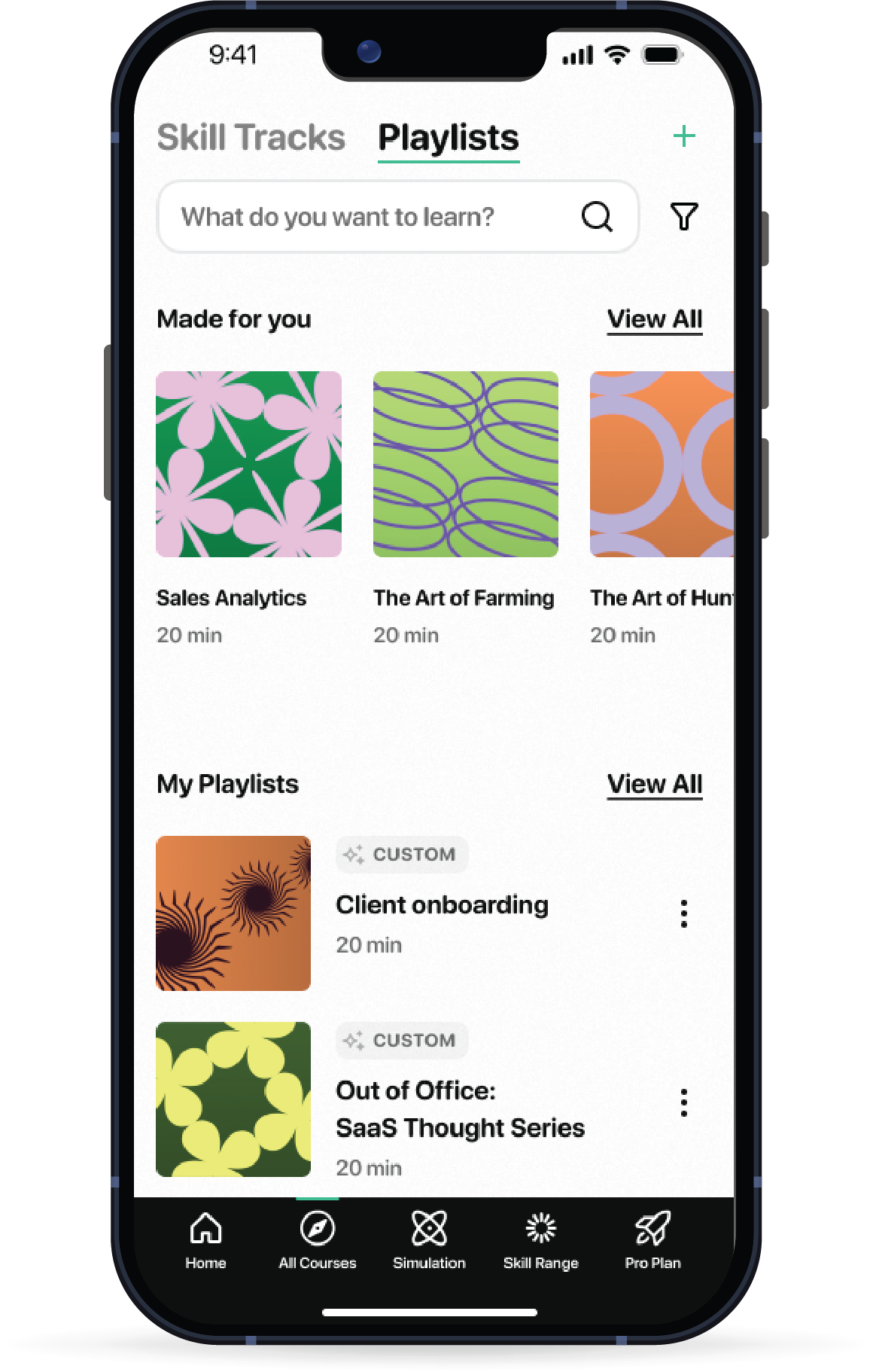 Skill Range playlist example