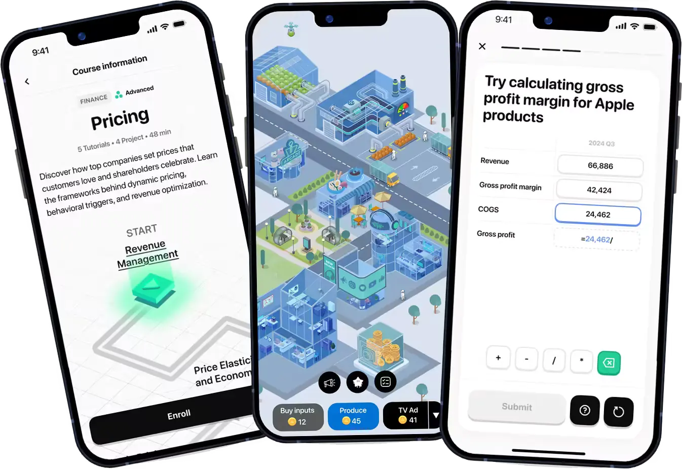 Skill Range case example screens