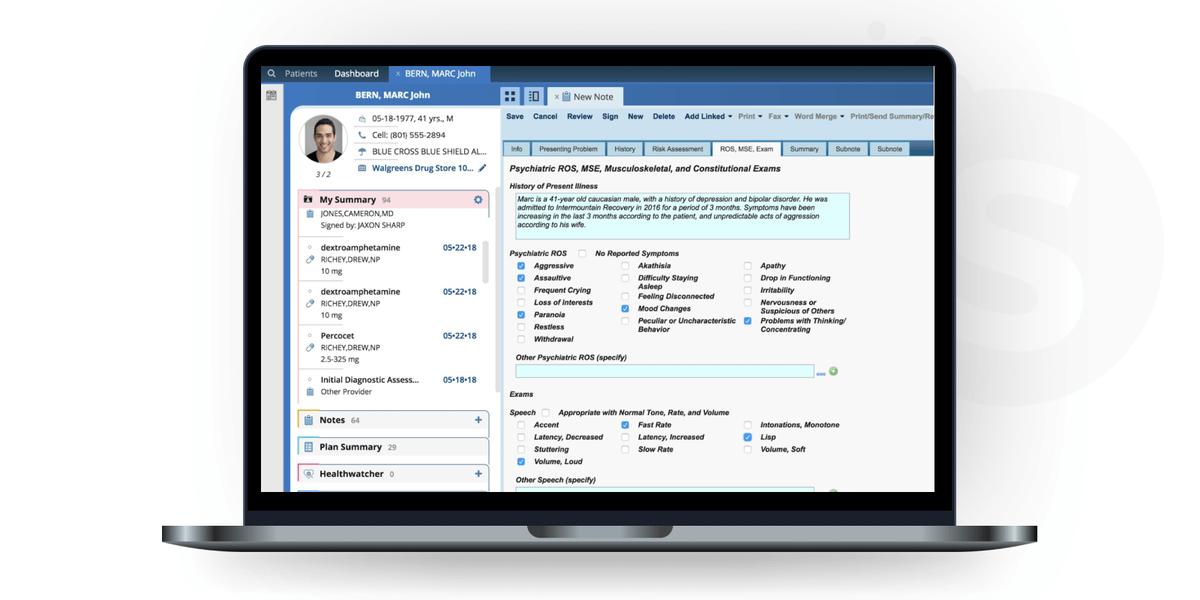 Mental health EHR systems
