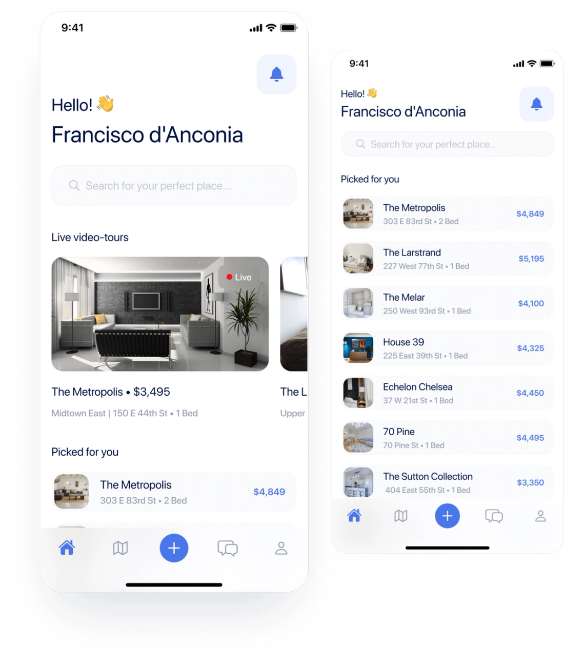 Apartmii personalized home screen