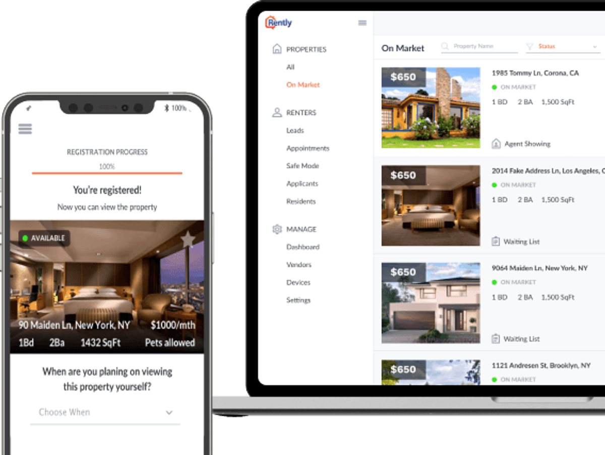 Real Estate Association property and client management screen