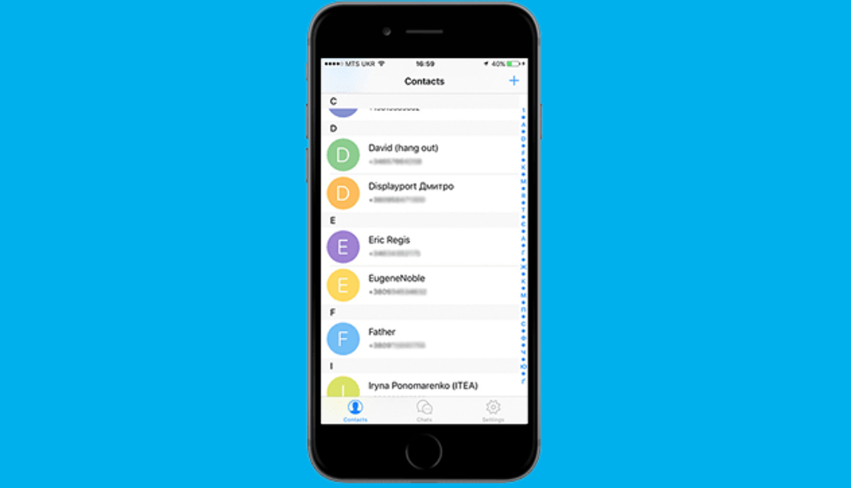 Tiddle unlimited SMS texting app screen