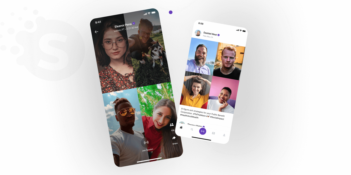 Video conferencing feature in social network