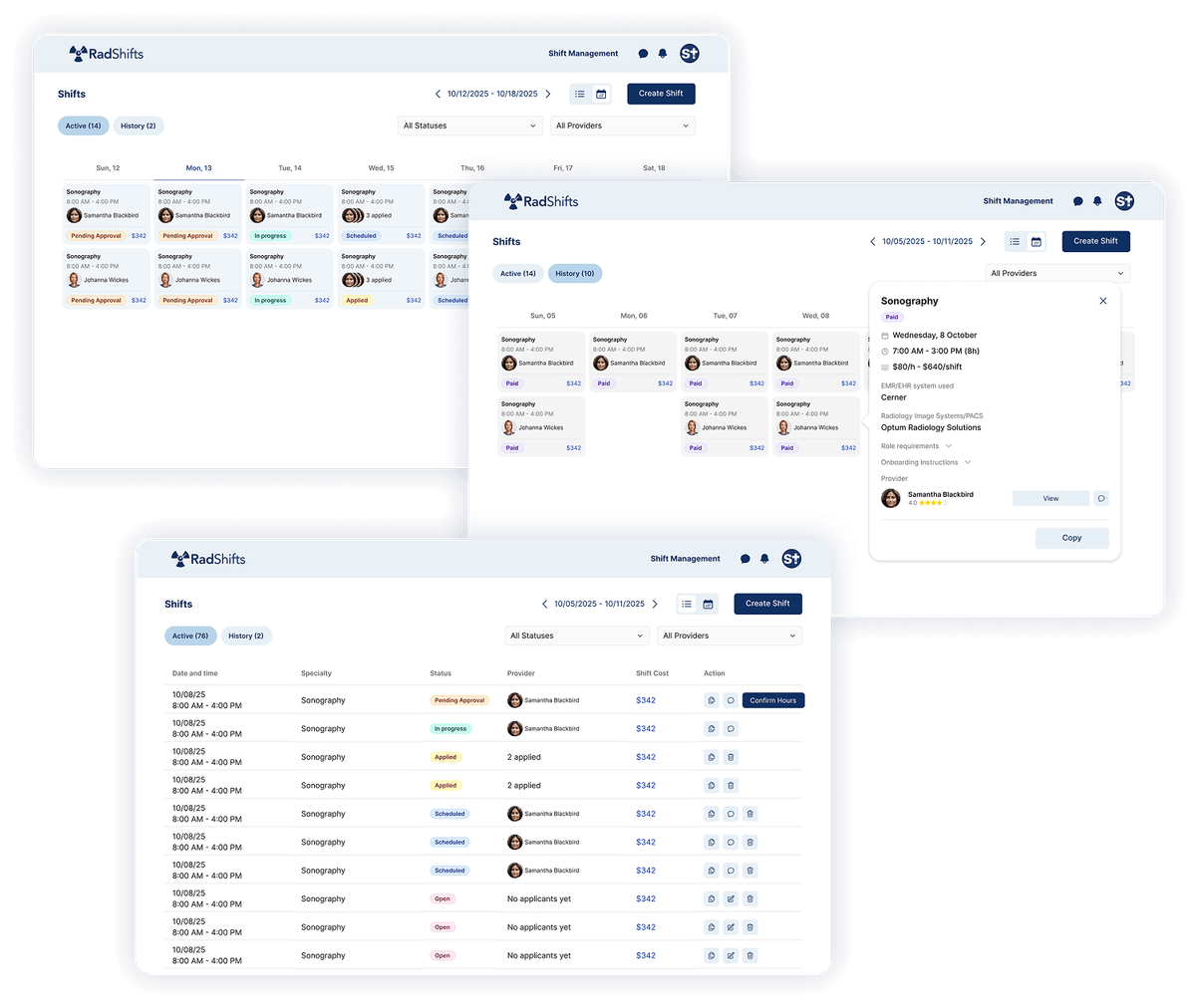 RadShifts admin portal for marketplace oversight and operations