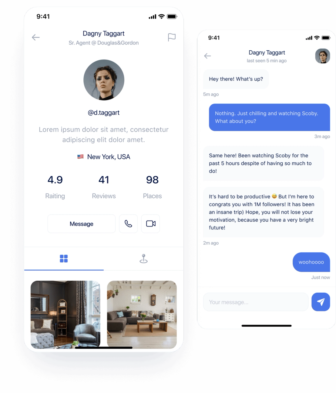 Apartmii in-app messaging and video calls