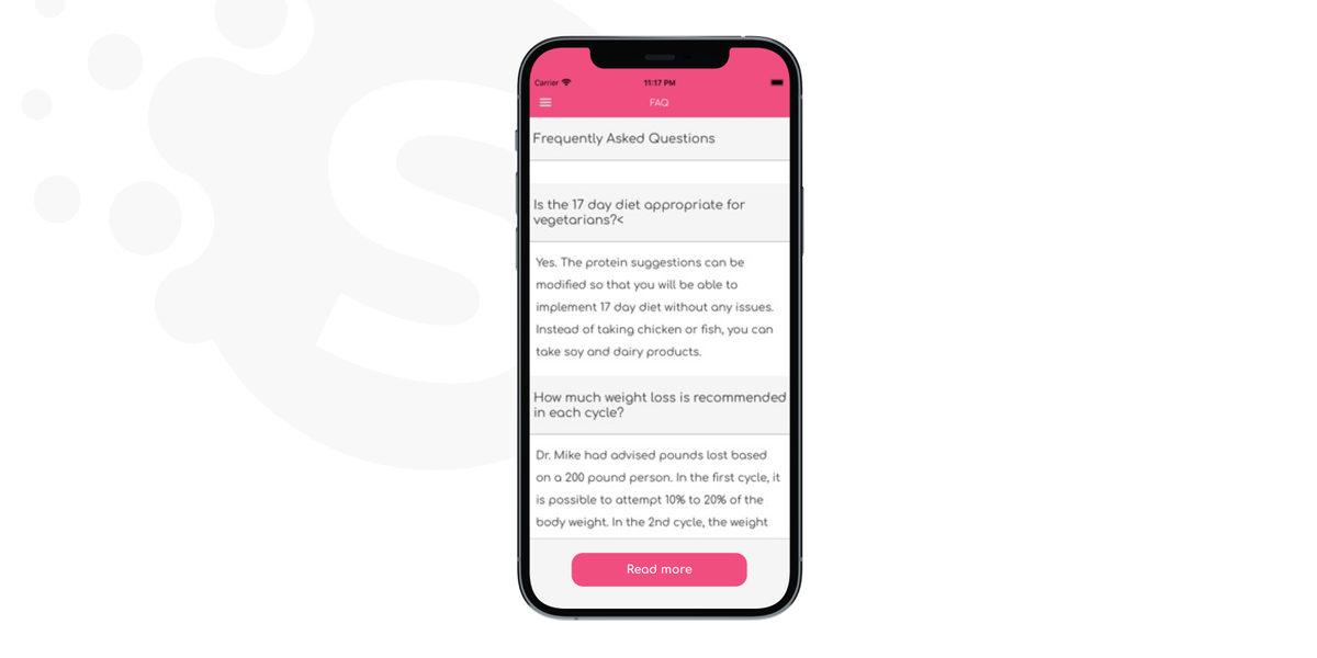 Create a diet and nutrition app