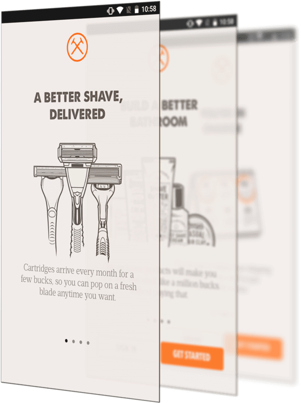 Dollar Shave Club account and order management screen