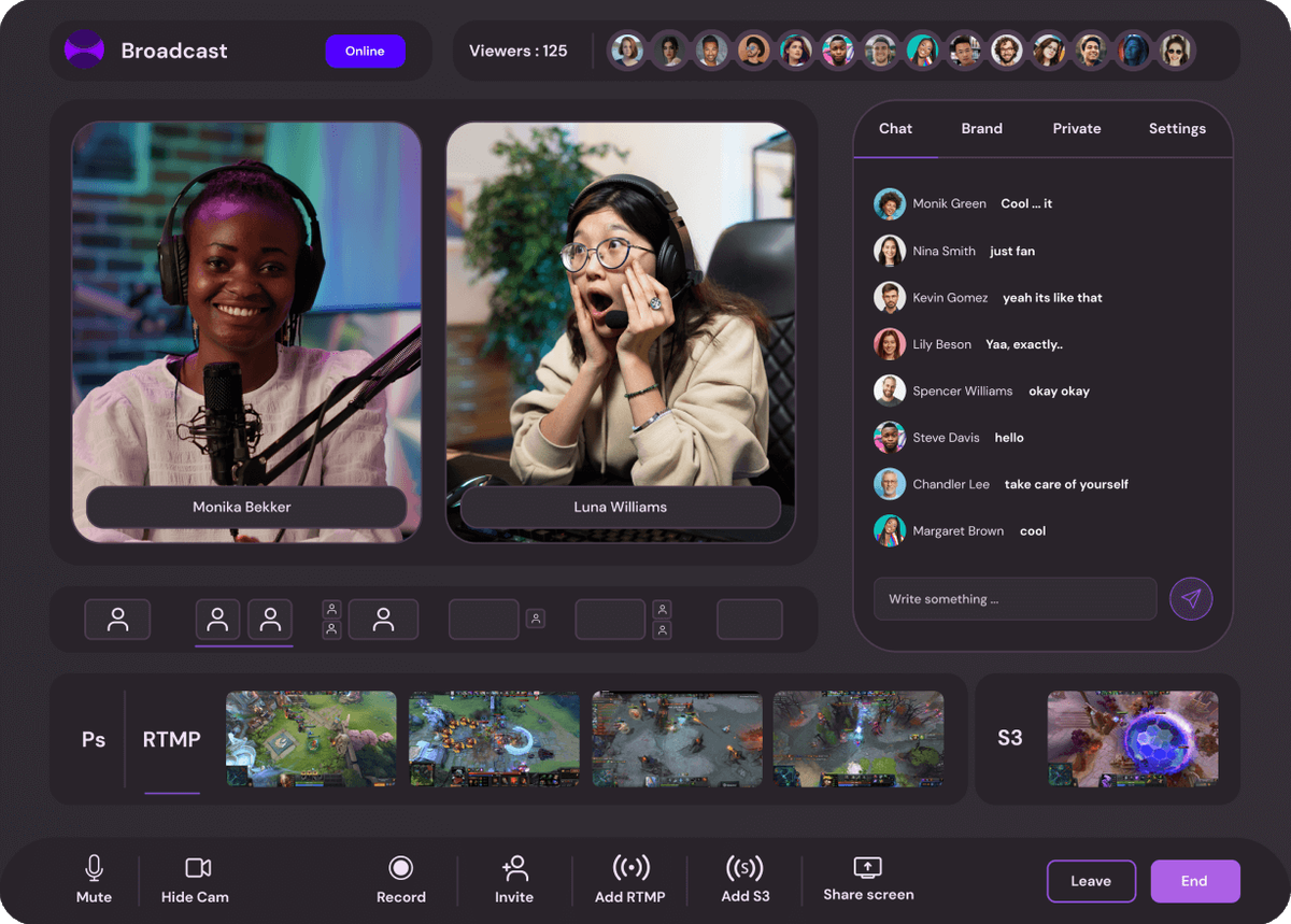 VideoDrift video streaming engine dashboard