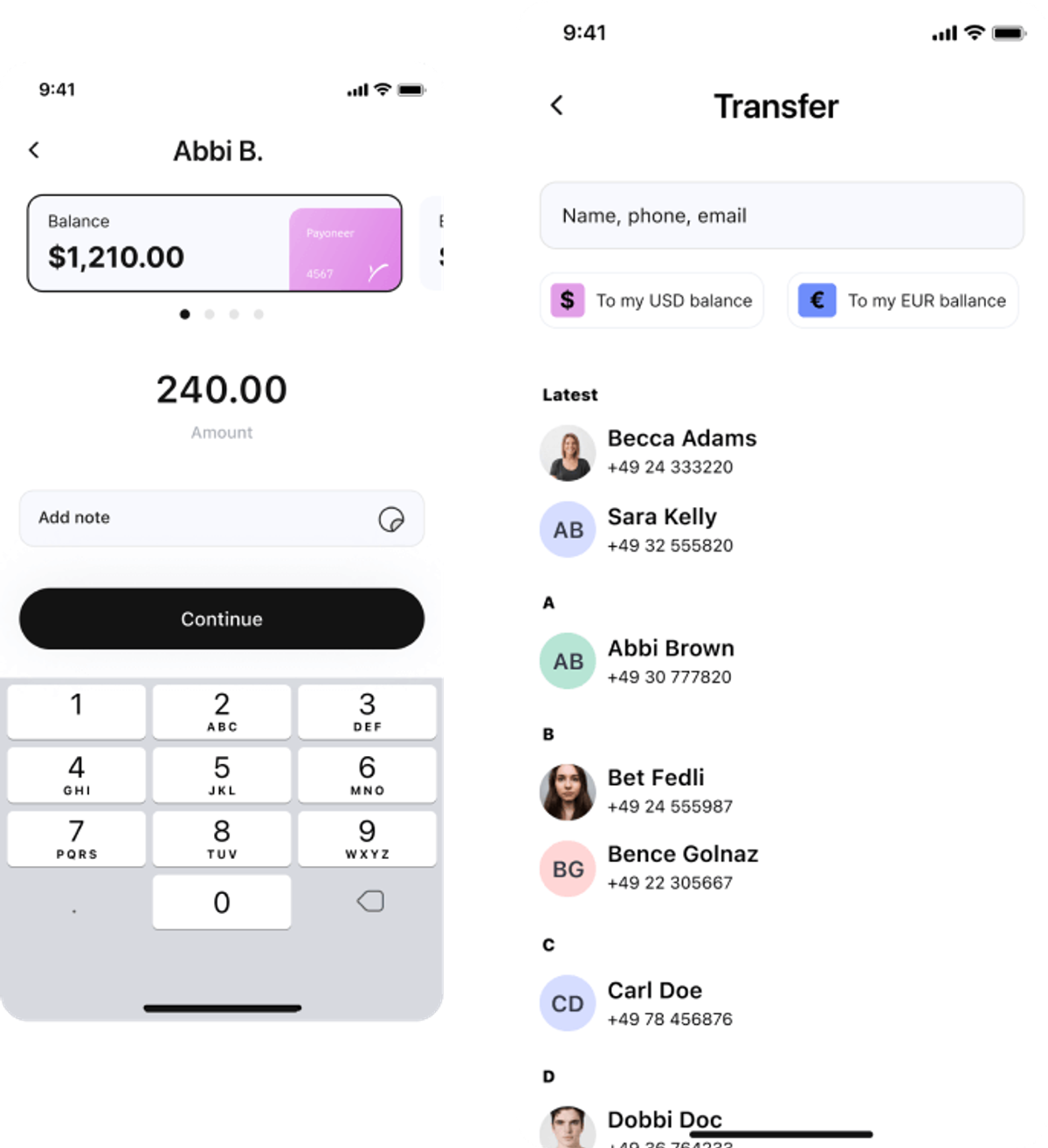 P2P money transfer