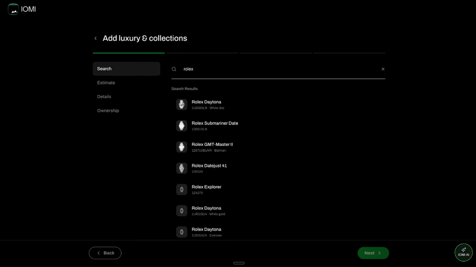 IOMI add-asset flow for physical assets