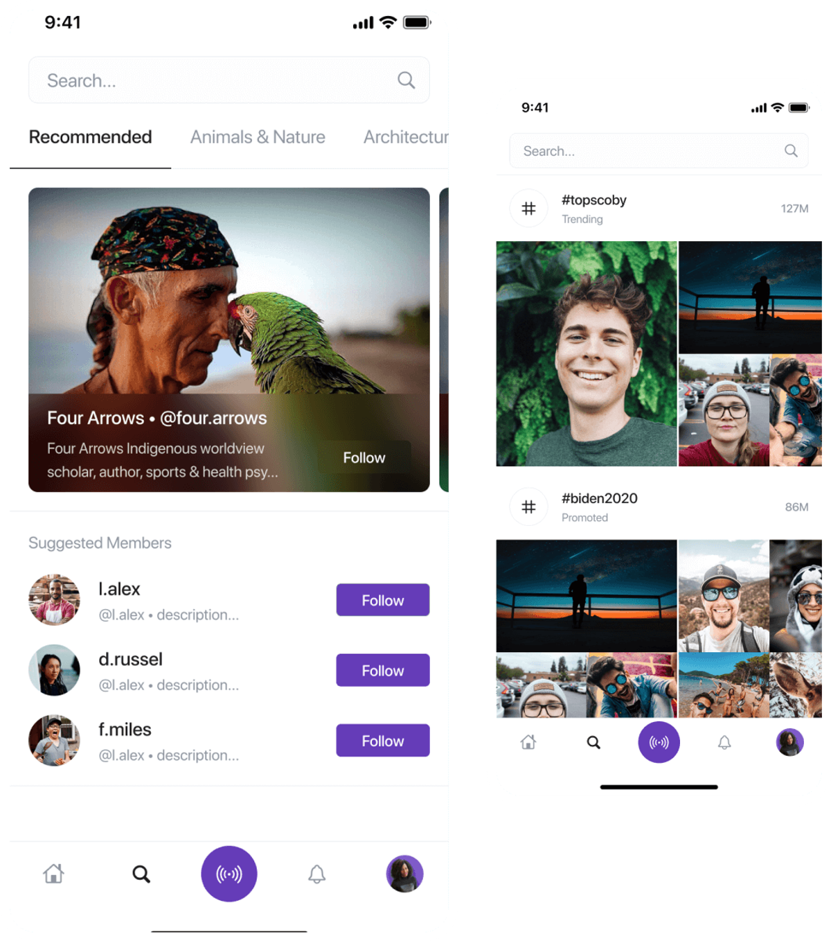 Newsfeed — recommended feed & topics