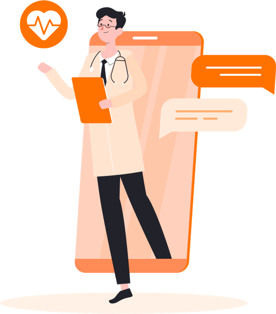 Physician with a telehealth app
