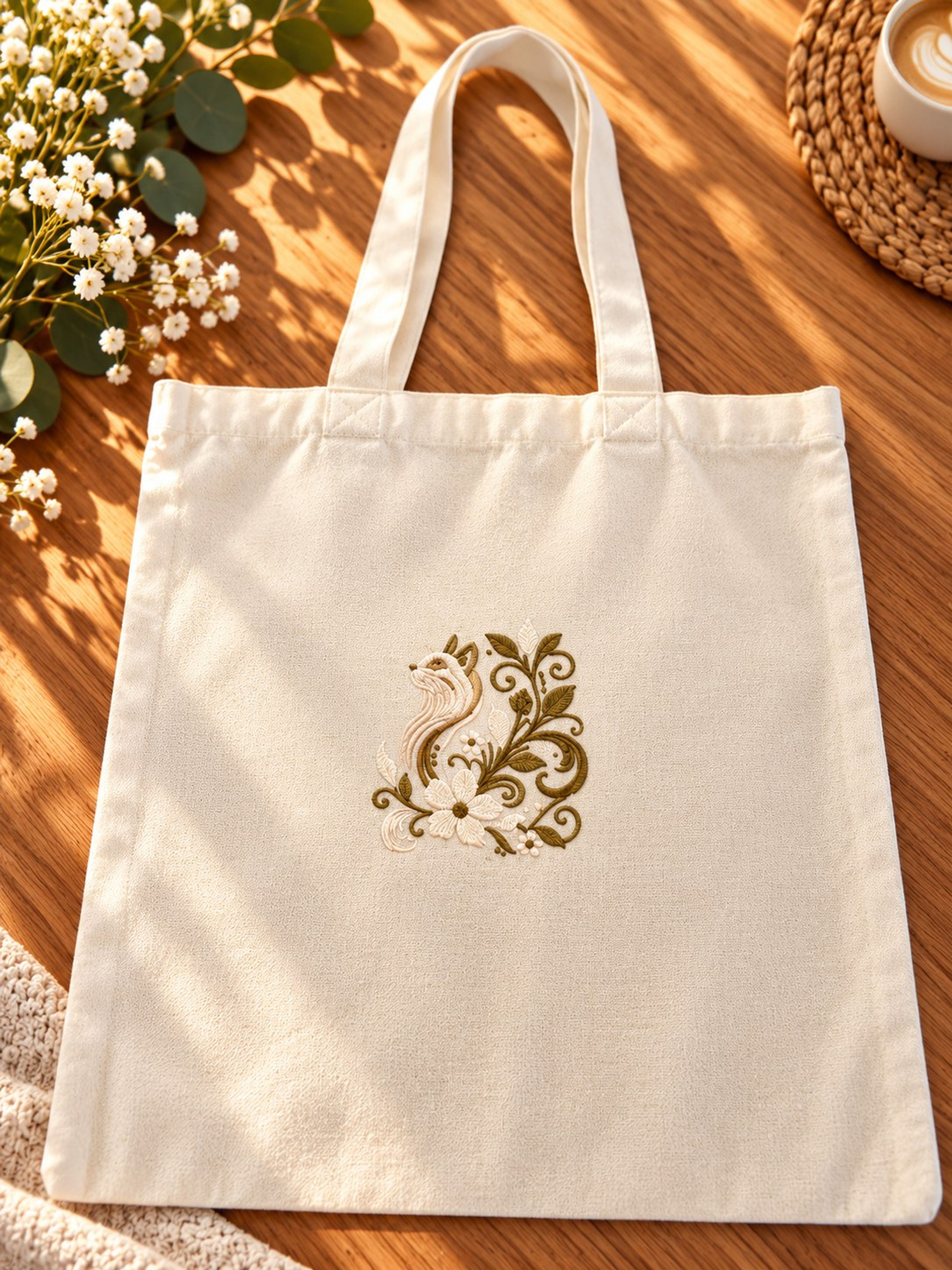 Stofftasche «Boho-Katze»