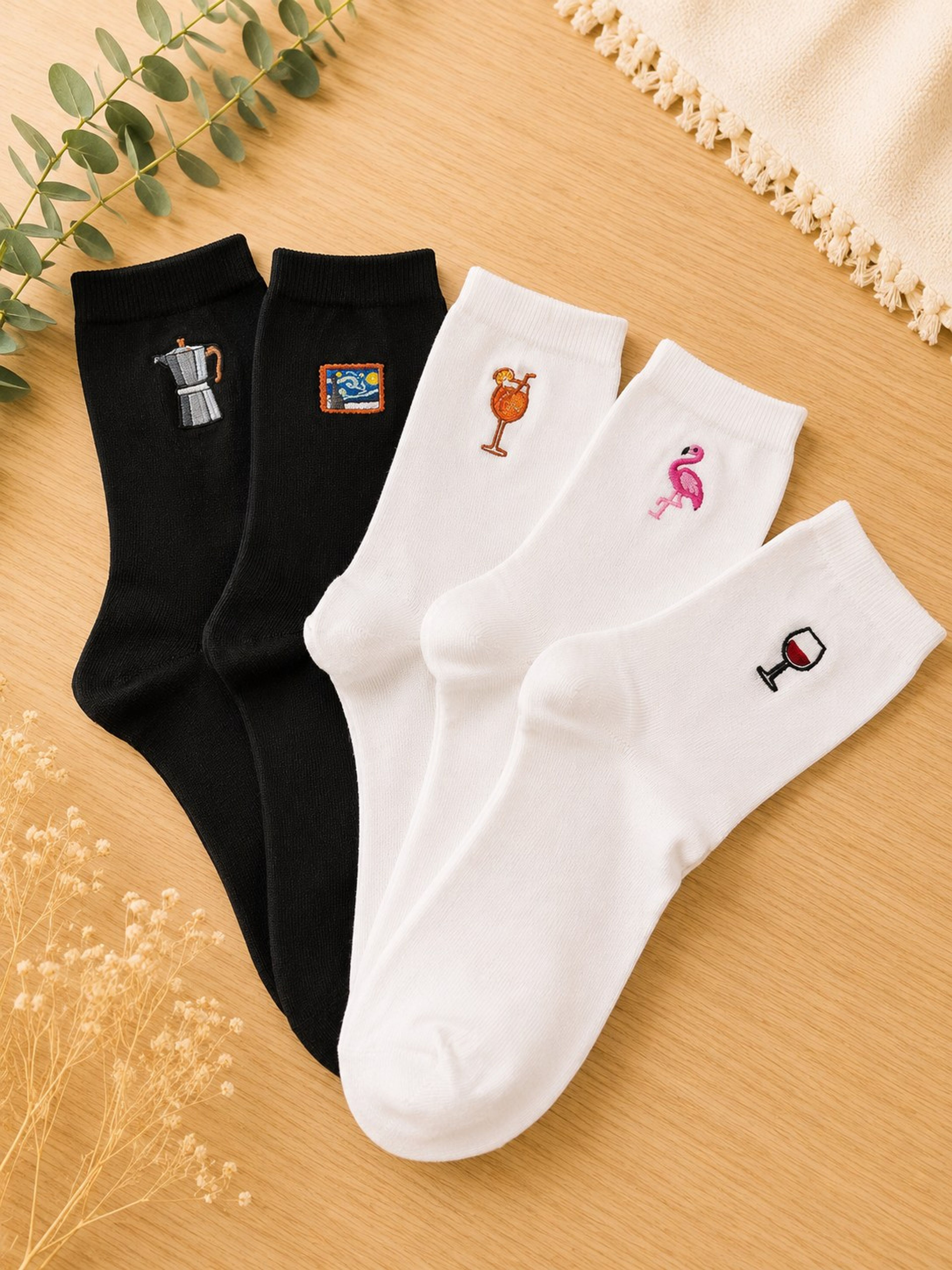 Socken schwarz mit Wunschmotiv