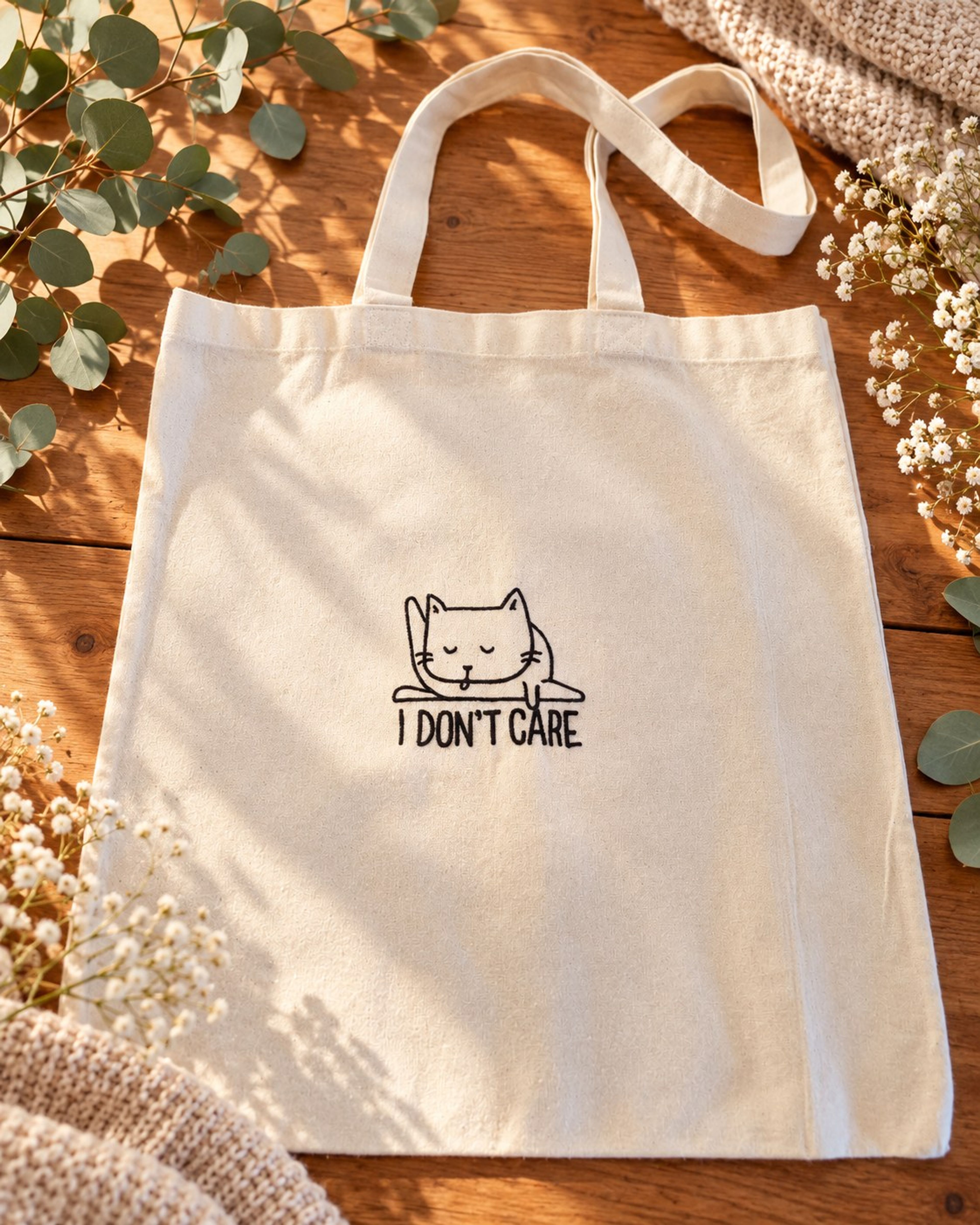 Stofftasche «I don’t care»
