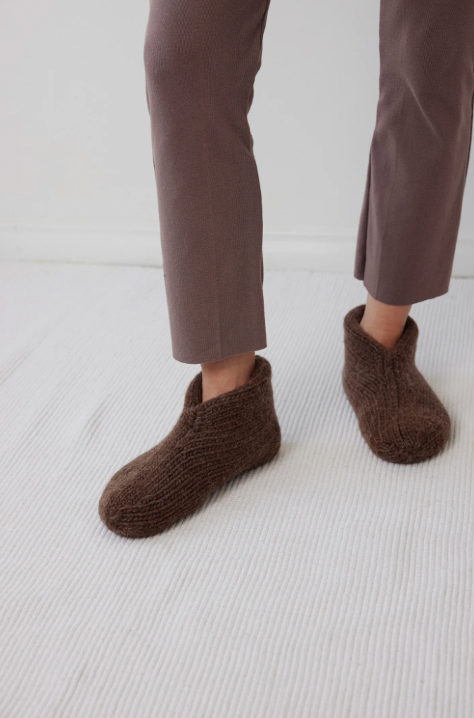 Product Image for Felted Slippers, Chestnut