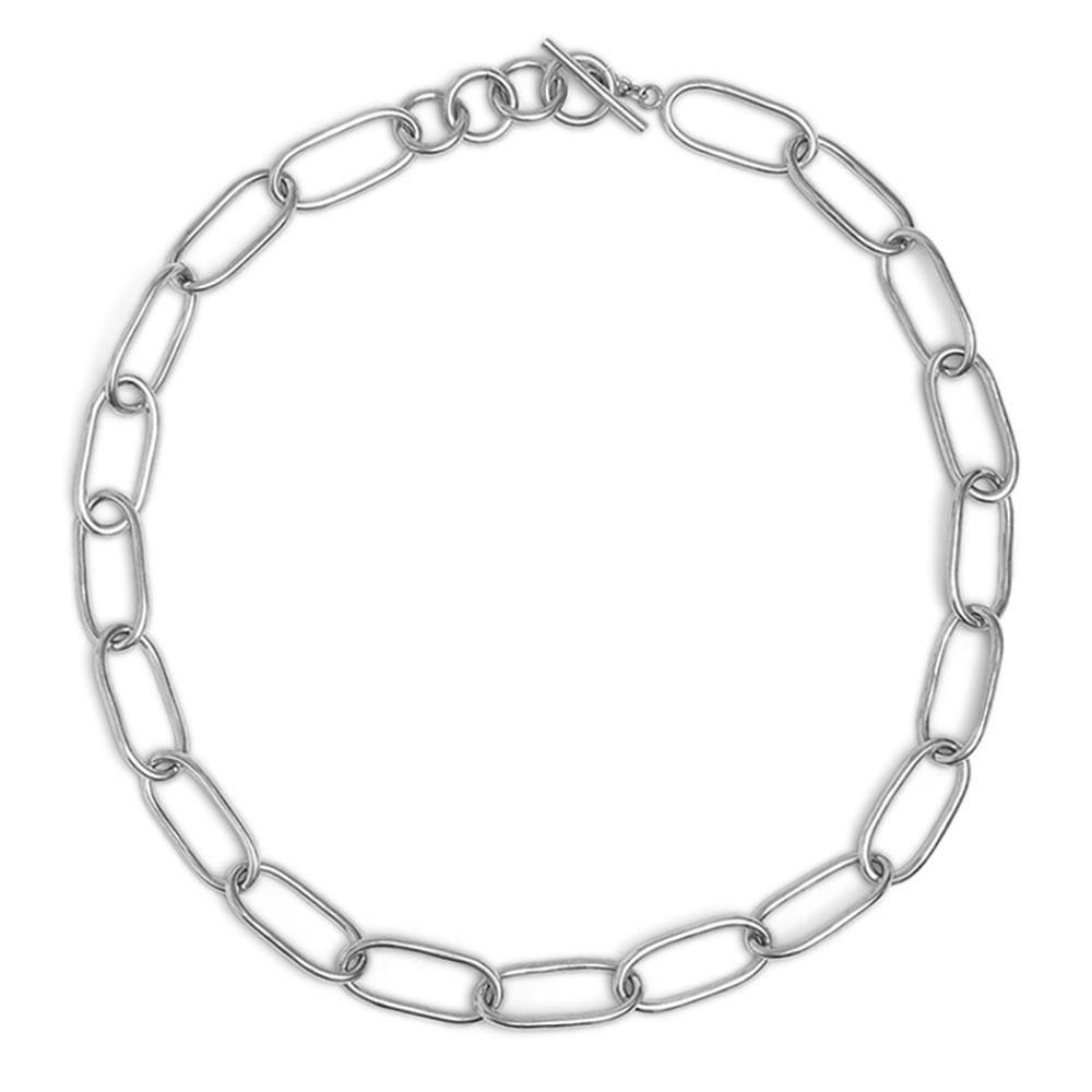 Product Image for Ellipse Link Collar Necklace, Silver
