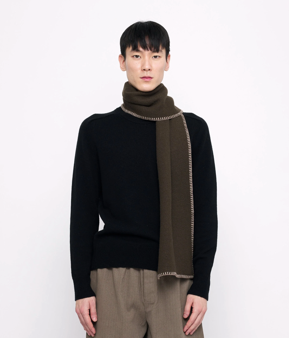 Product Image for Boiled Wool Scarf, Moss Brown