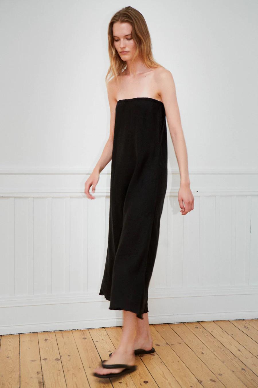 Product Image for Strapless Linen Dress, Black