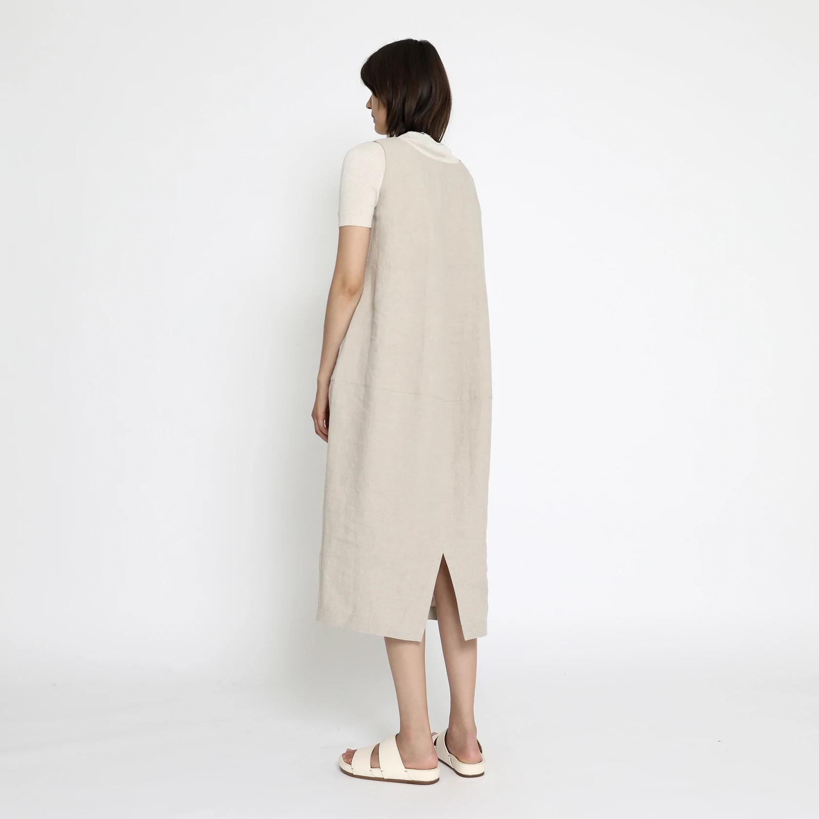 Product Image for Linen Cocoon Tent Dress, Oatmeal