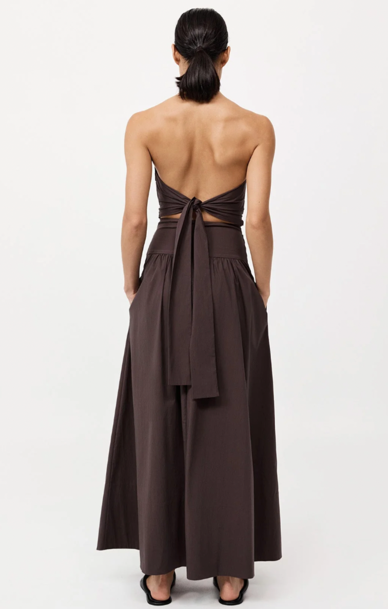 Product Image for Gathered Strapless Tie Back Dress, Chocolate Plum