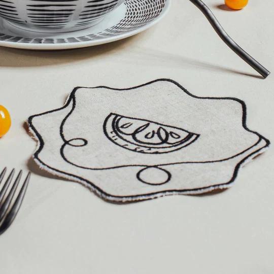 Product Image for Line Drawing Embroidered Linen Coasters