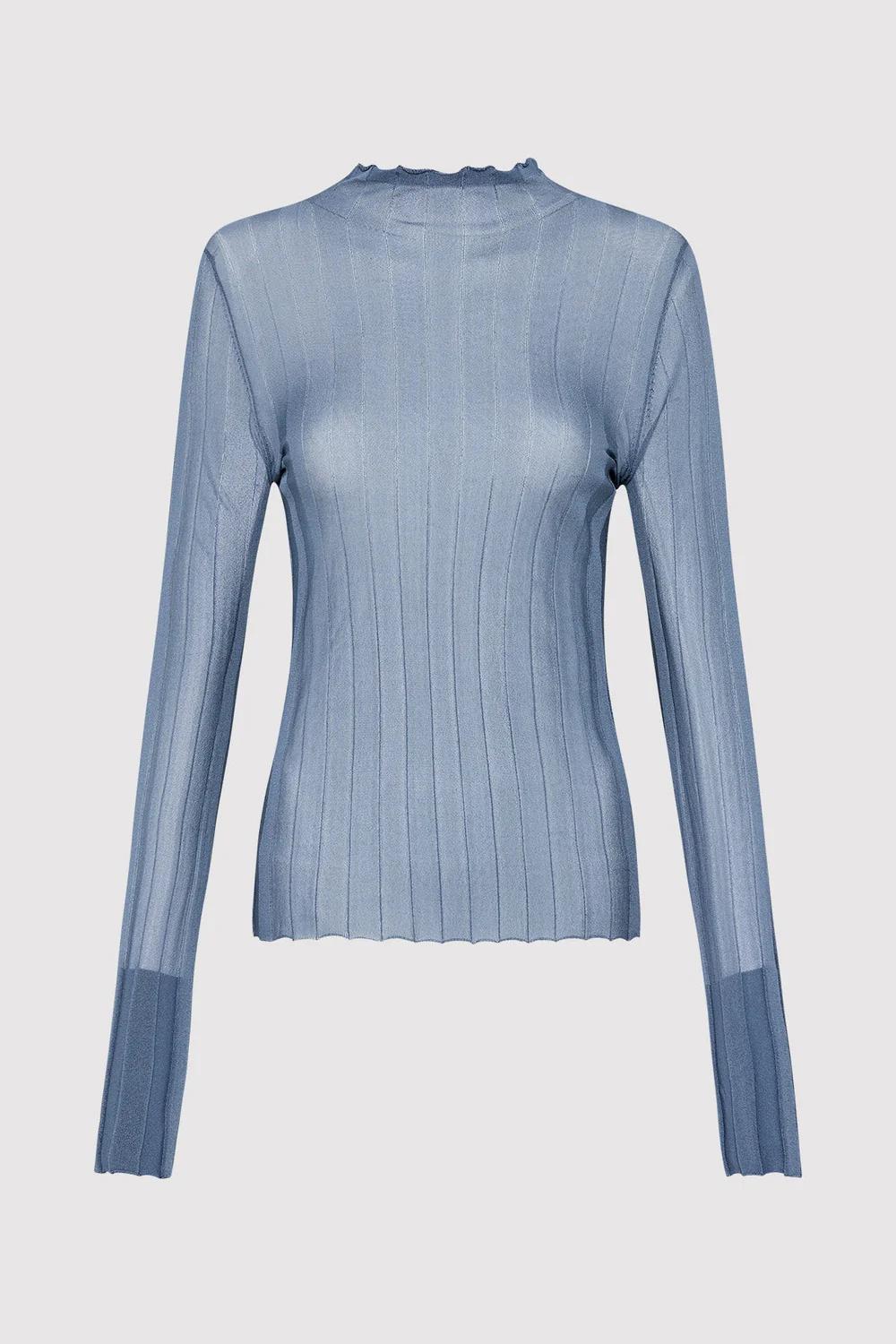Product Image for Fine Pleat Long Sleeve Top, Steel