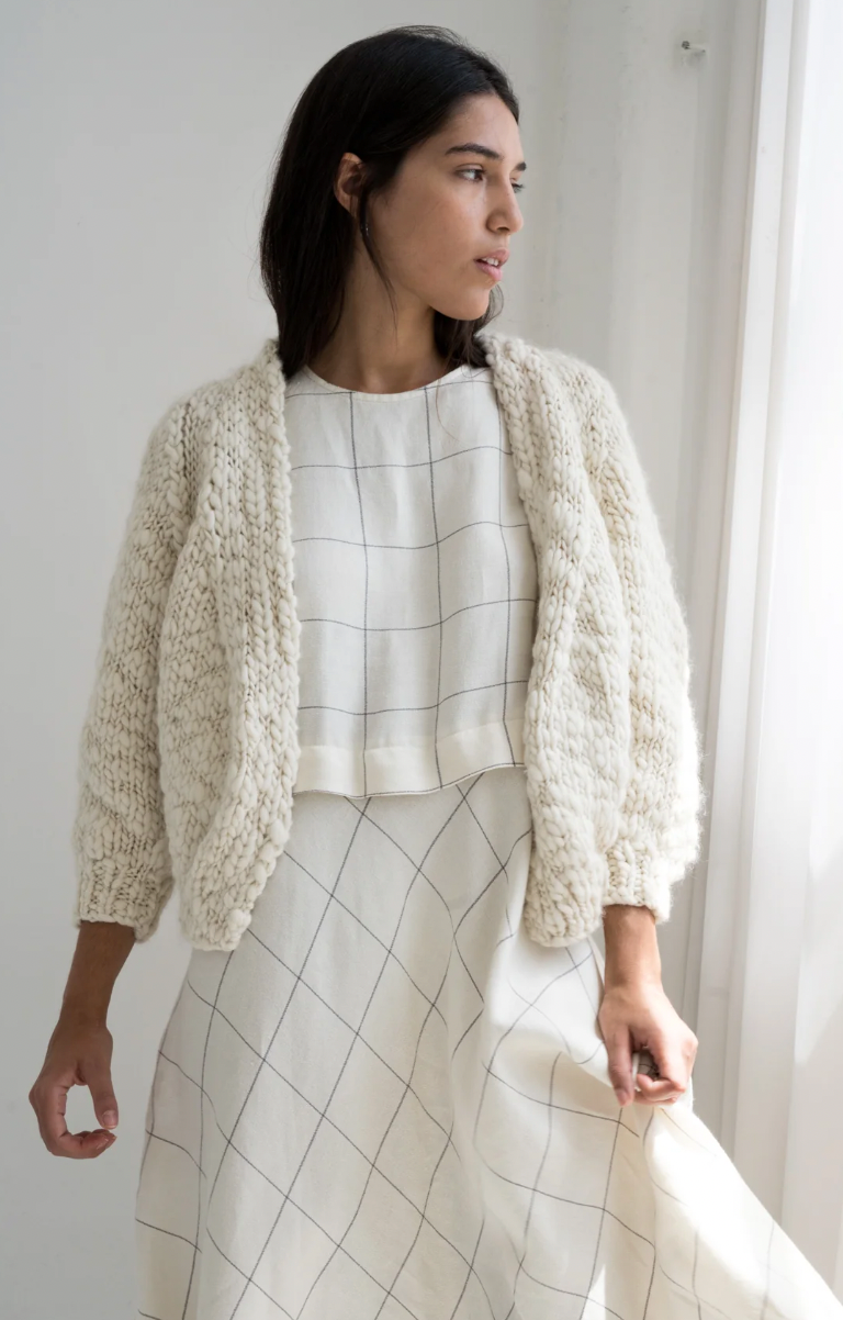 Product Image for Jacaranda Hand Knitted Cardigan, Ivory